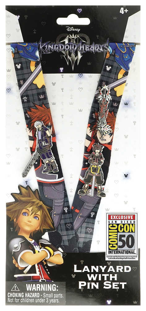 Kingdom Hearts Con Exclusive Lanyard W/3 Pc Pin Set 