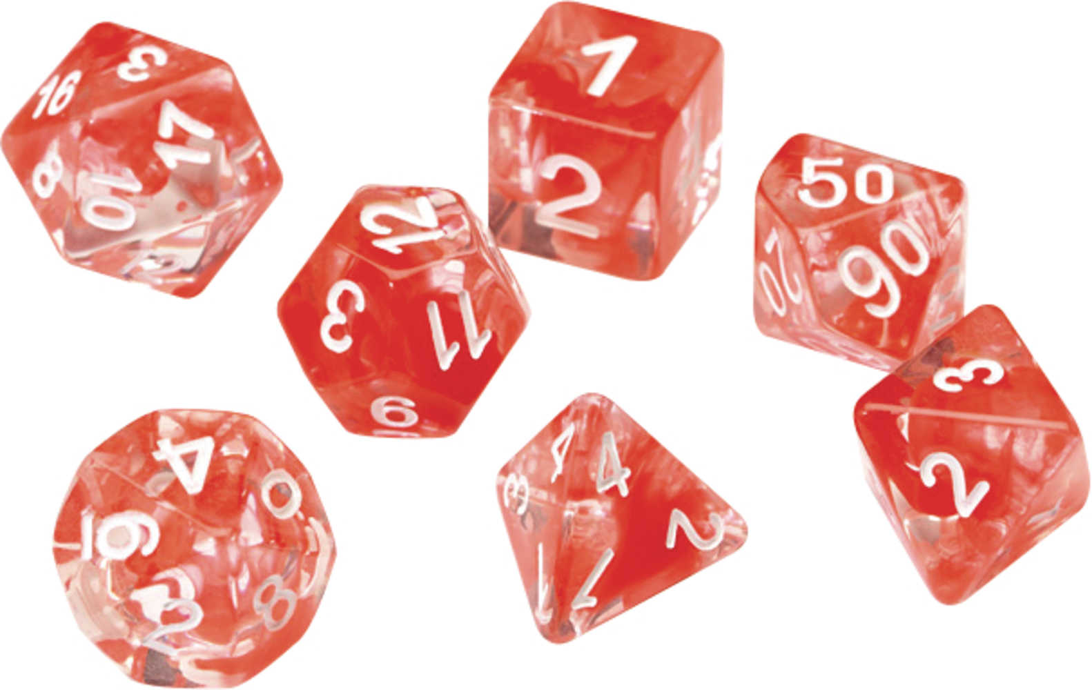 Red Cloud Transparent Resin Sirius Dice Set 