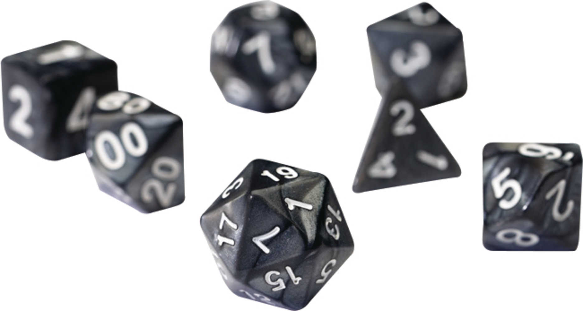 Pearl Charcoal Grey Acrylic Sirius Dice Set 