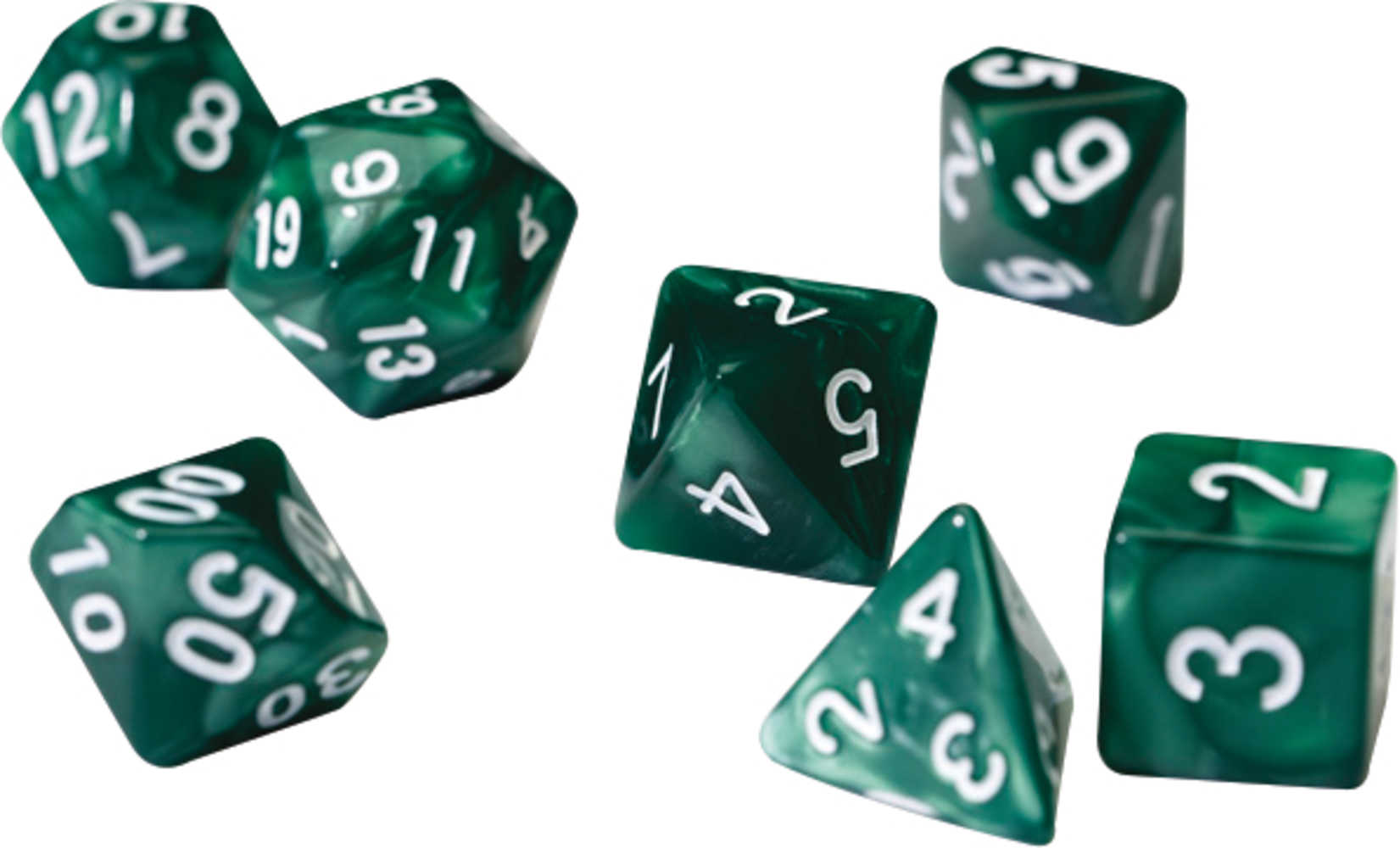 Pearl Green Acrylic Sirius Dice Set 