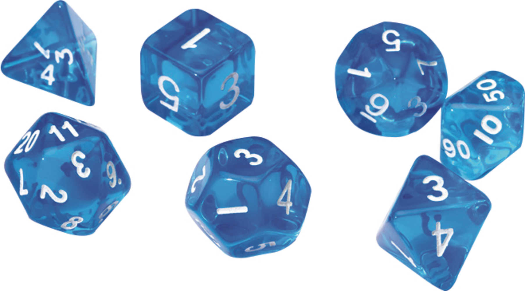 Translucent Blue Resin Sirius Dice Set 