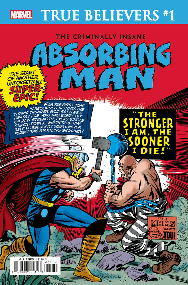 True Believers Criminally Insane Absorbing Man #1
