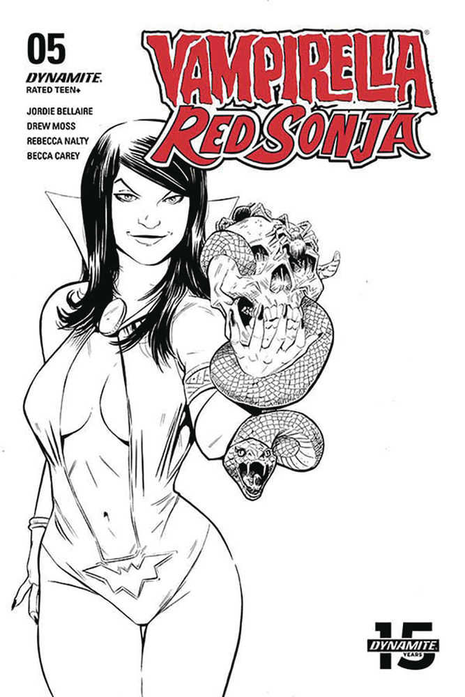 Vampirella Red Sonja #5 10 Copy Moss Black & White Variant Edition