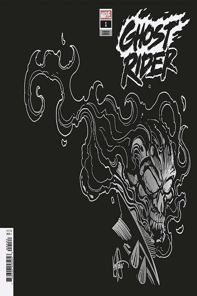 Df Ghost Rider #1 Signed Silver Sketch Haeser