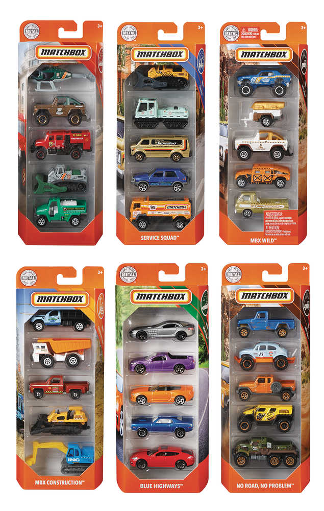 Matchbox 1/64 Die Cast Vehicle 5 Pk Assortment  