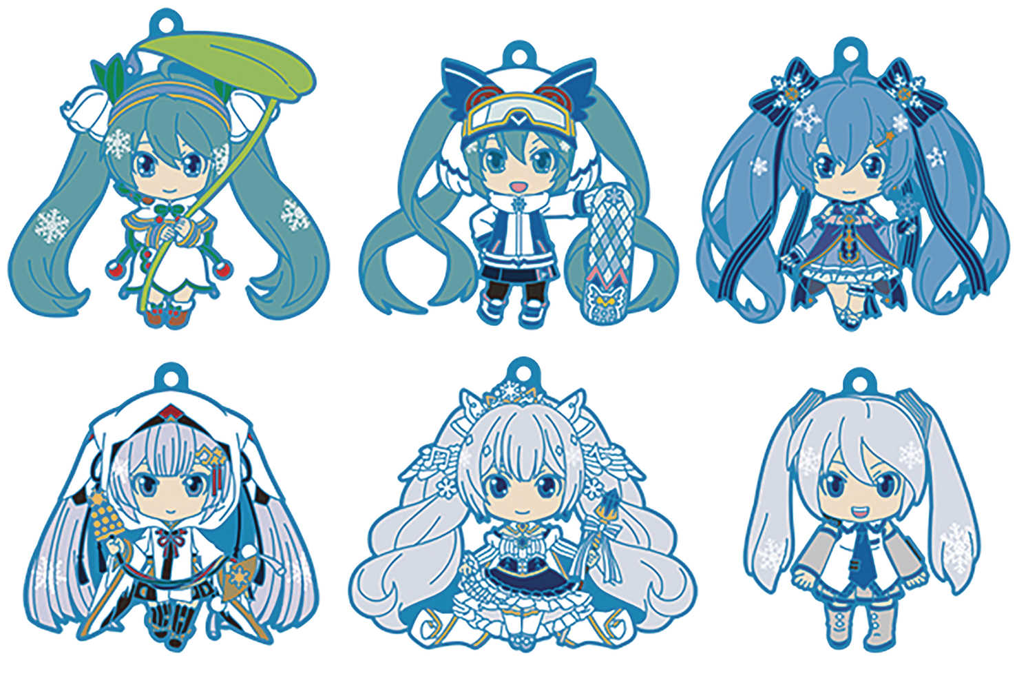 Hatsune Miku Snow Miku Nendoroid Plus Keychain V2 6 Pc Blind Mystery Box Display