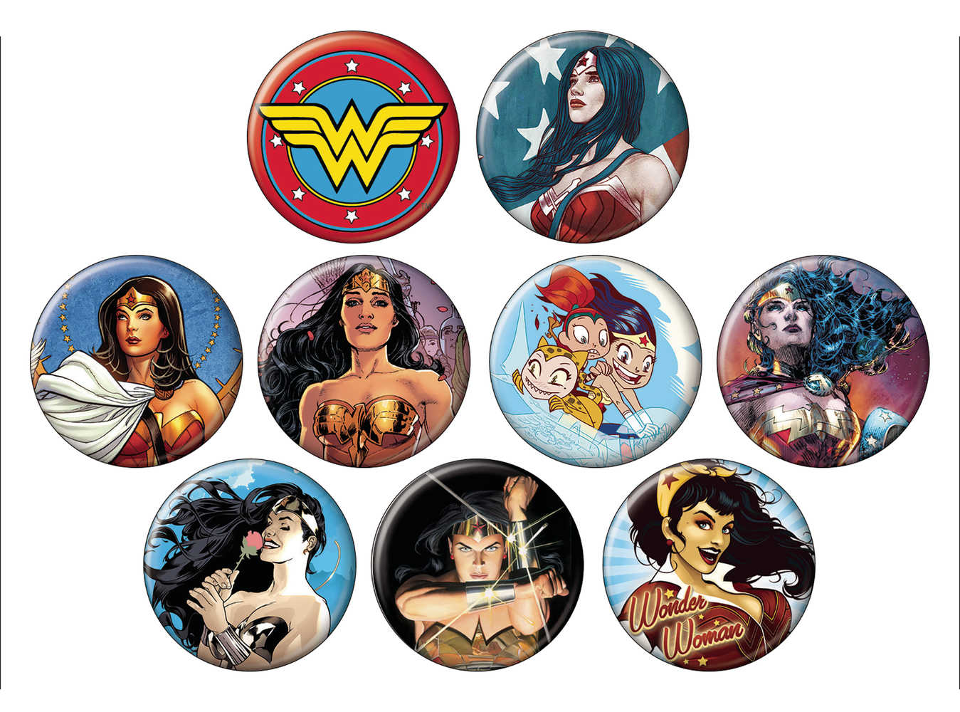 DC Heroes Wonder Woman 144 Pc Button Assortment Display 
