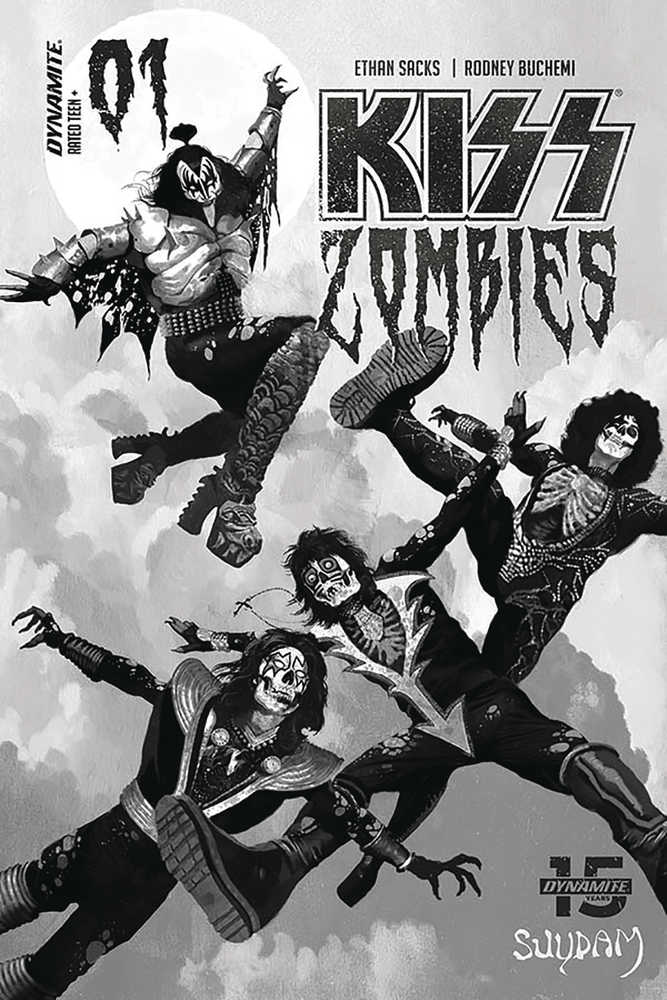 Kiss Zombies #1 Suydam Limited Grayscale Cover