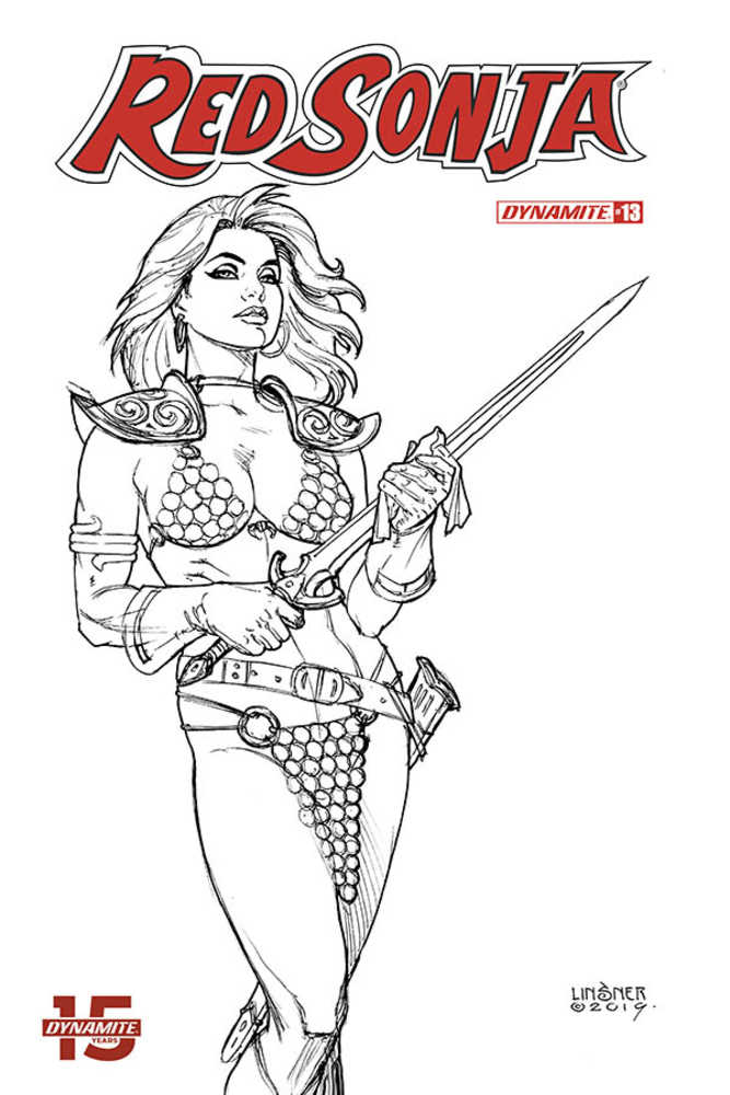 Red Sonja #13 30 Copy Linsner Black & White Variant Edition
