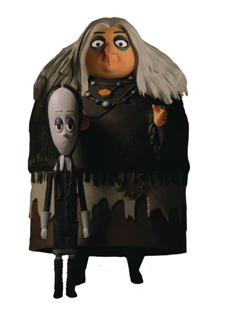 5 Points Addams Family Grandma/Wednesday 6 Pc Solid Figure Case