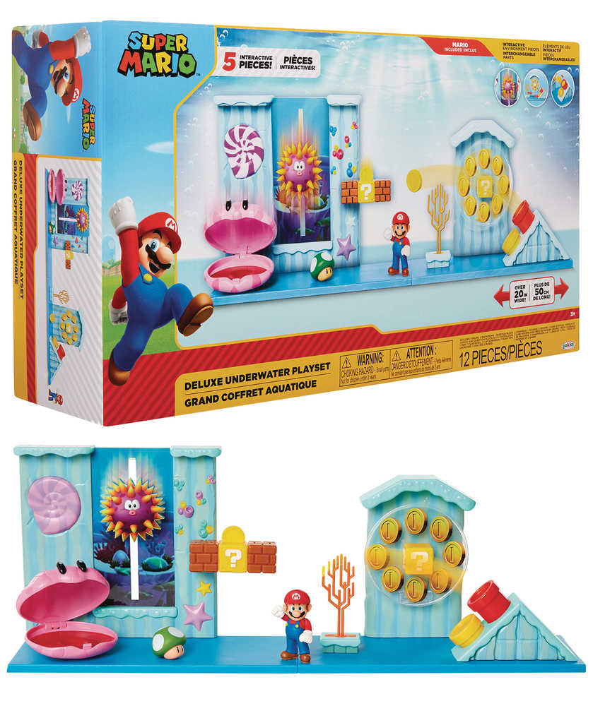 Nintendo 2 1/2 In Figure Deluxe Underwater Playset Case  