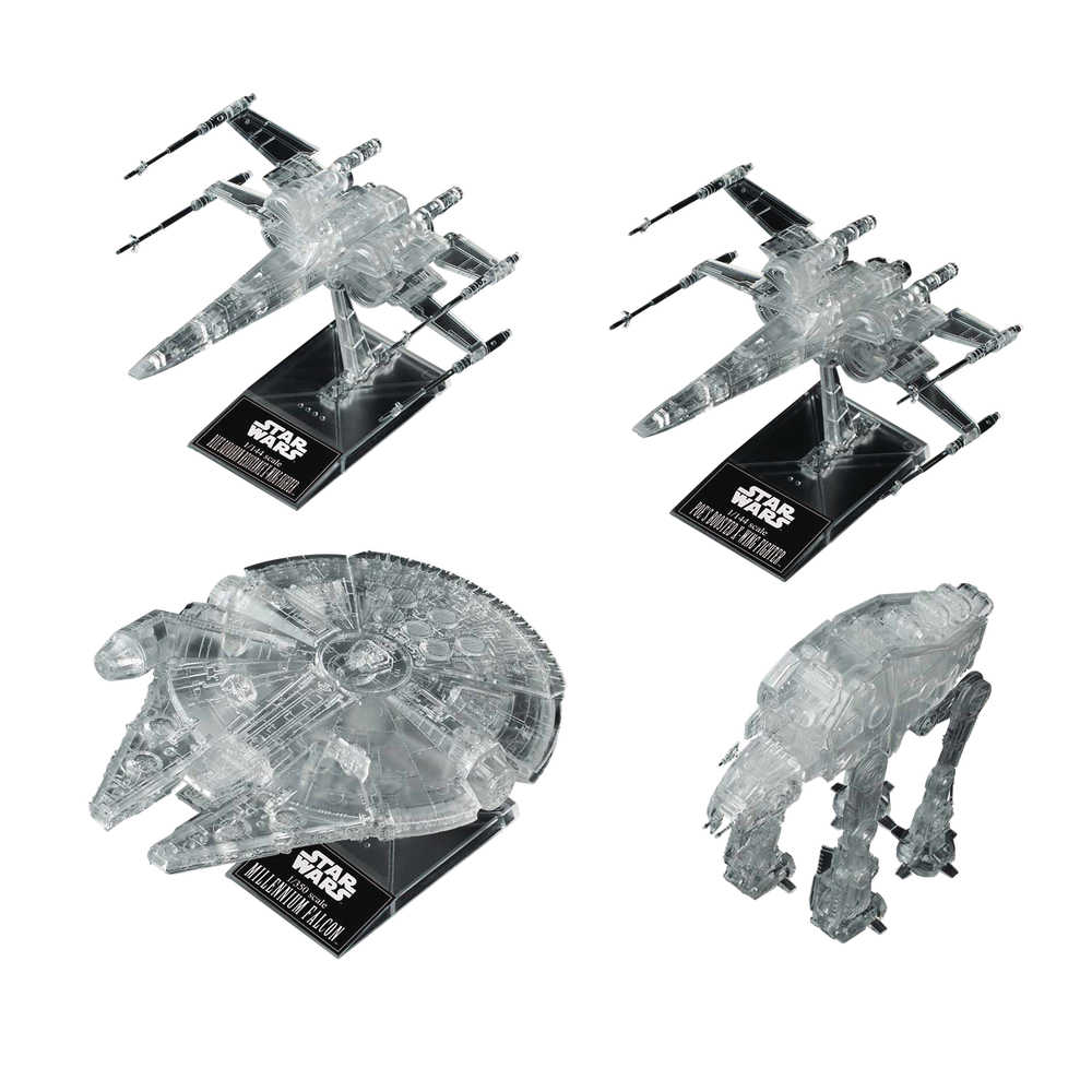Star Wars Last Jedi 1/144 & 1/350 & 1/540 Vm Clear Vehicle Set (Net