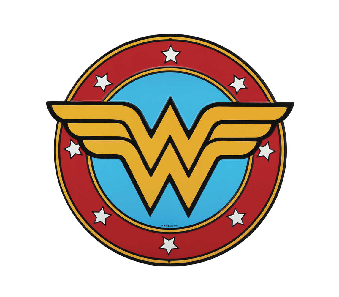 DC Wonder Woman Logo Die Cut Tin Sign 