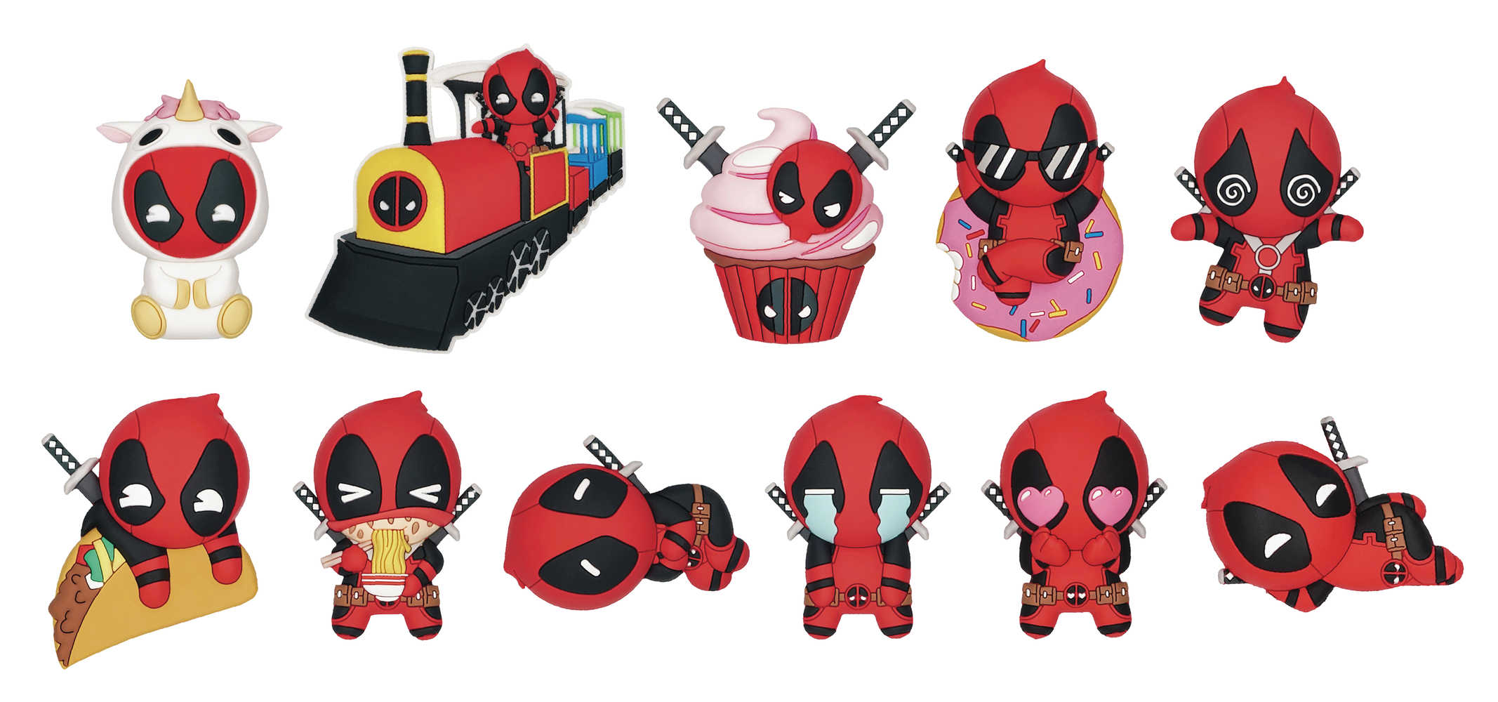 Deadpool Series4 3 D Foam Bag Clip 24 Pcs Blind Mystery Box Display 