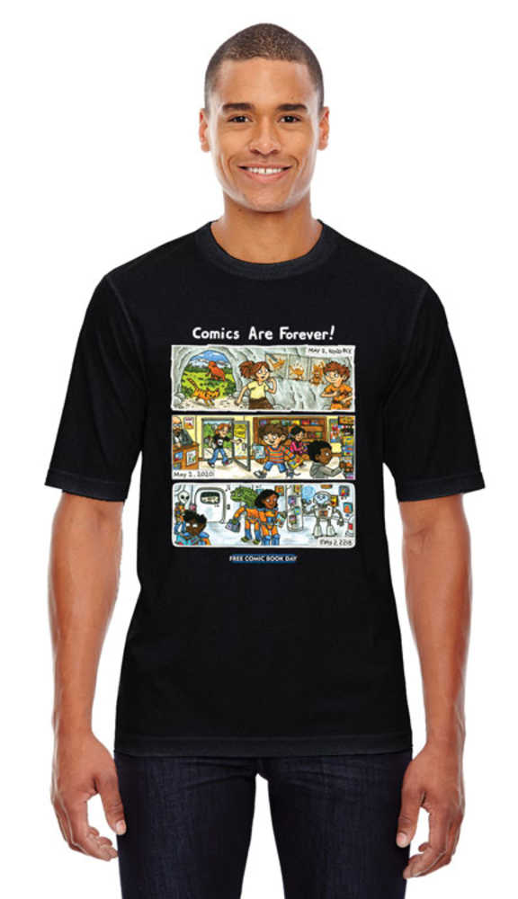Free Comic Book Day 2020 Comm Artist Brown Blk T-Shirt LG 