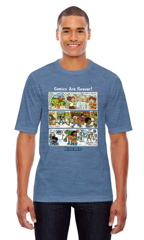 Free Comic Book Day 2020 Comm Artist Brown Hthr Denim T-Shirt LG 