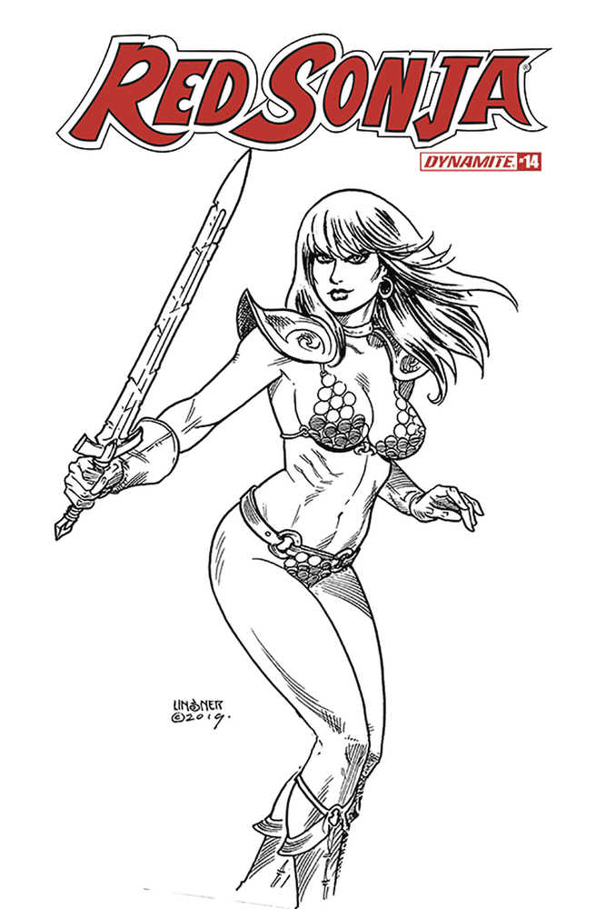 Red Sonja #14 30 Copy Linsner Black & White Variant Edition