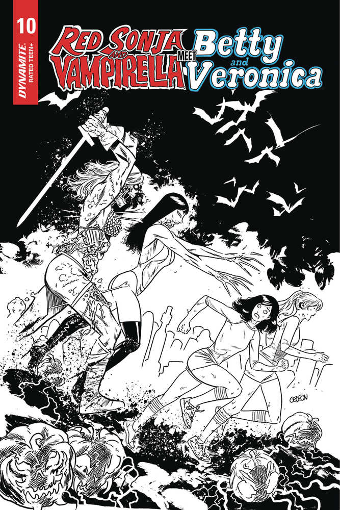 Red Sonja Vampirella Betty Veronica #10 15 Copy Gedeon Black & White Z
