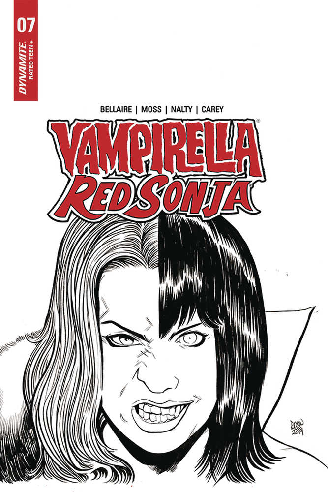 Vampirella Red Sonja #7 10 Copy Moss Black & White Variant Edition