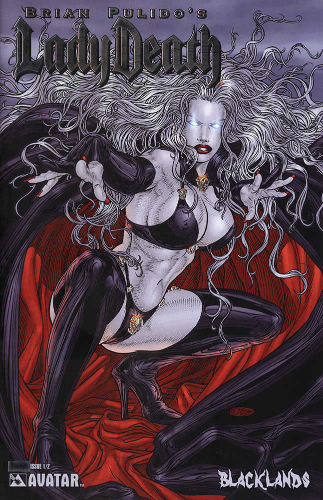 Lady Death Blacklands #1/2 Platinum Foil Variant (Mature)