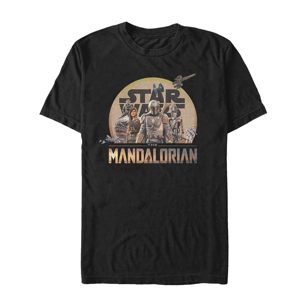 Star Wars The Mandalorian Character Logo T-Shirt LG 
