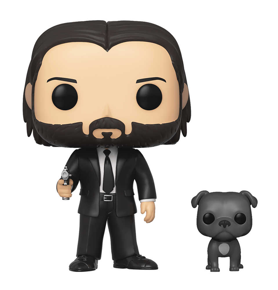 Pop Movies John Wick John In Black Suit with Dog Buddy Vinyl Figure