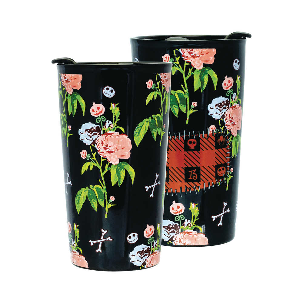 Nbx Jack Skellington Patched Plaid Stoneware Tumbler 