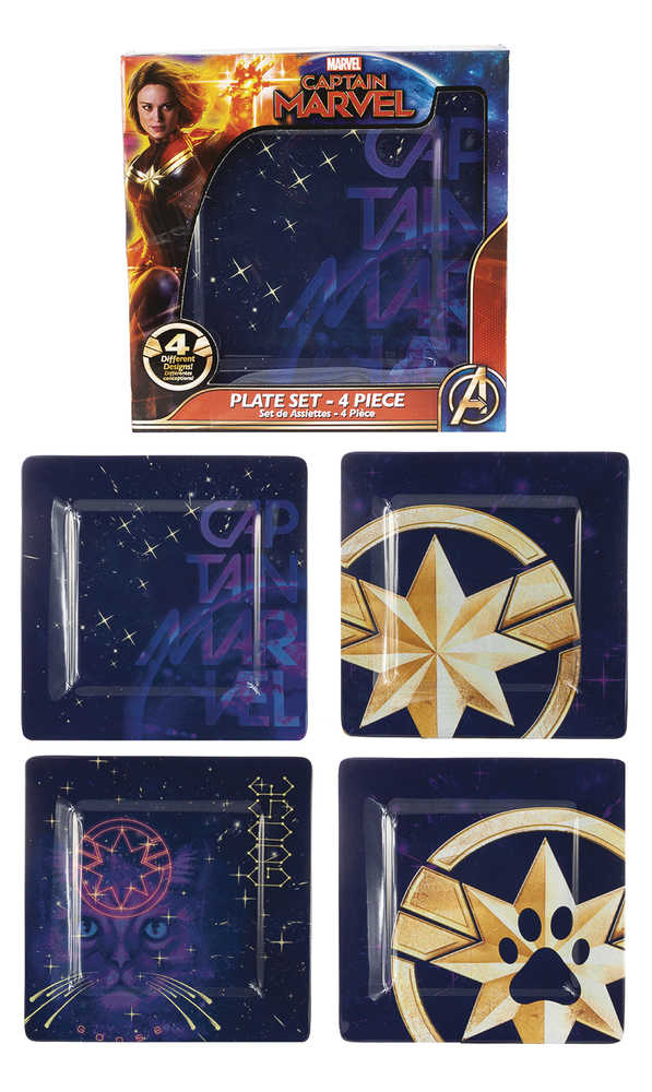 Captain Marvel Goose Melamine Plate 4 Pc Set 