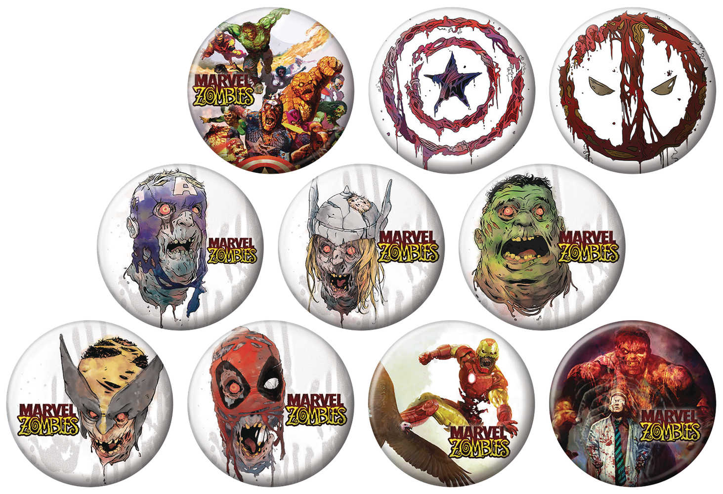 Marvel Comics Zombies 144 Pc Button Display 