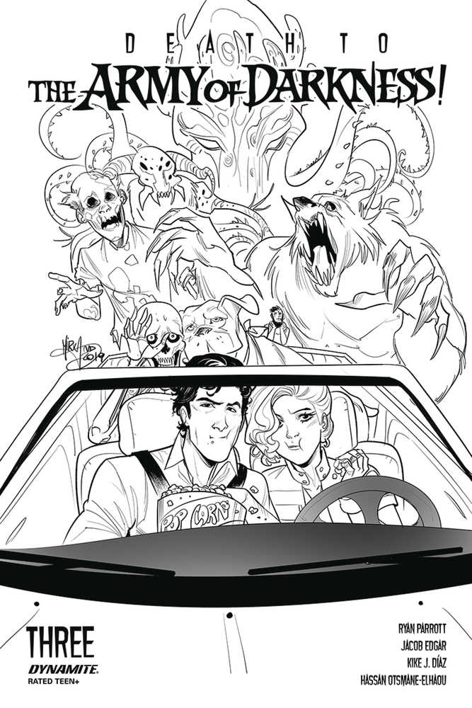 Death To Army Of Darkness #3 10 Copy Andolfo Black & White Variant Edition