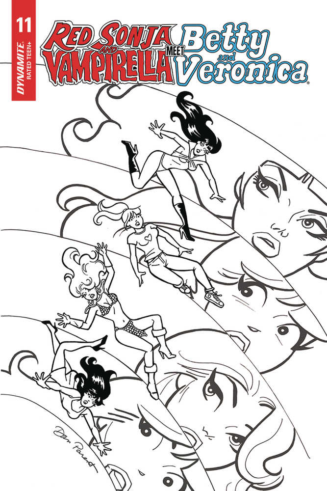 Red Sonja Vampirella Betty Veronica #11 10 Copy Parent Black & White I