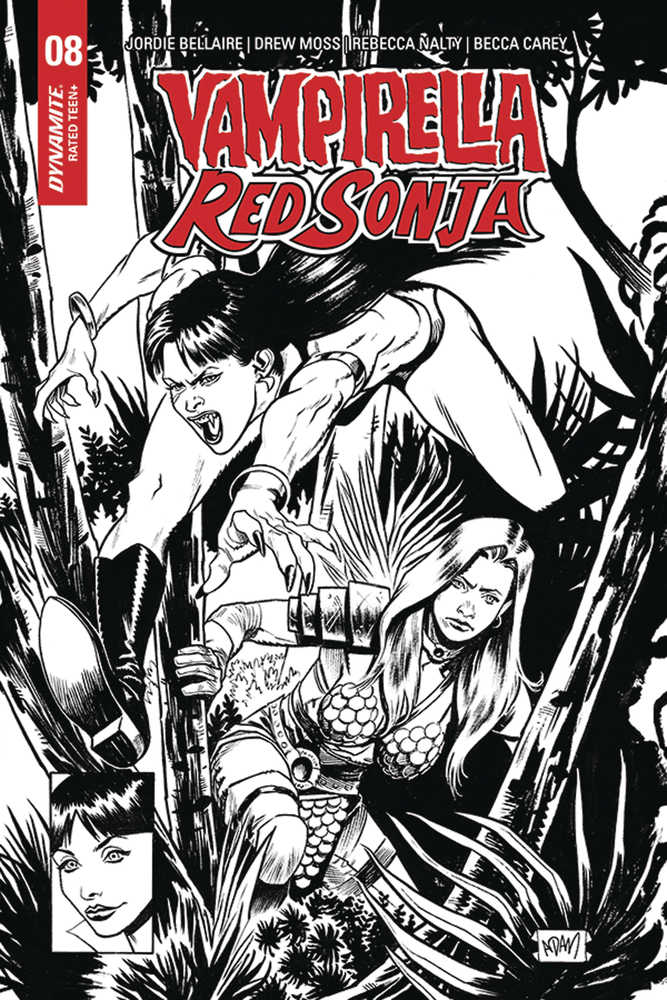 Vampirella Red Sonja #8 15 Copy Gorham Black & White Homage Variant Edition