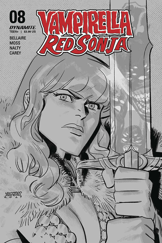 Vampirella Red Sonja #8 40 Copy Romero Black & White Variant Edition