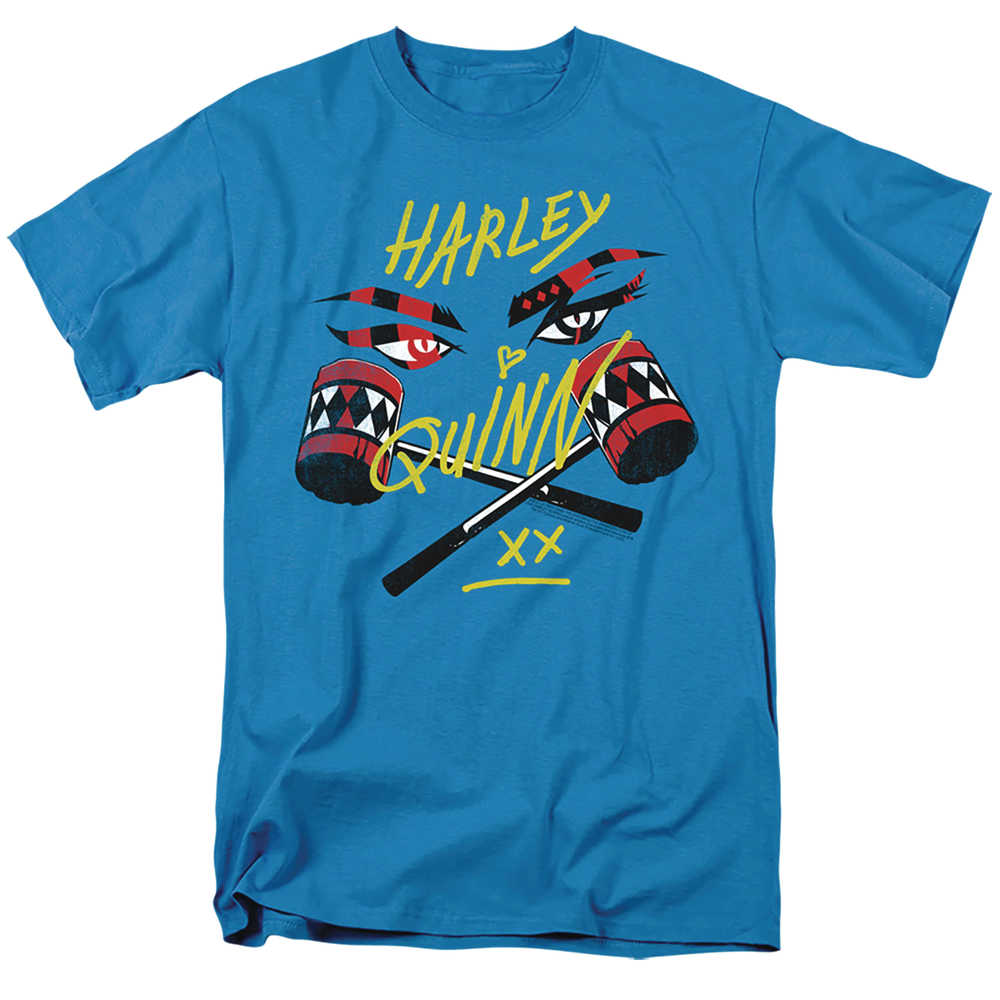 Birds Of Prey Harley Quinn Mallet Blue T-Shirt MED 