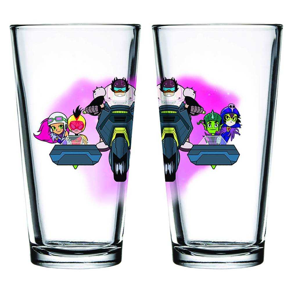 Toon Tumblers Night Begins To Shine Team Cycle Pint Glass (C