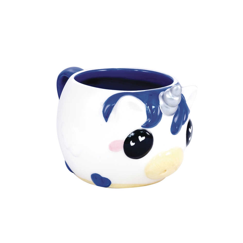 Glitter Galaxy Blue Hair Unicorn Figural Mug 