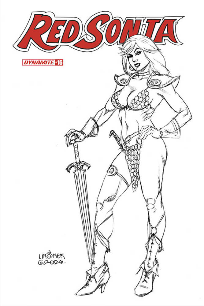 Red Sonja #16 20 Copy Linsner Black & White Variant Edition