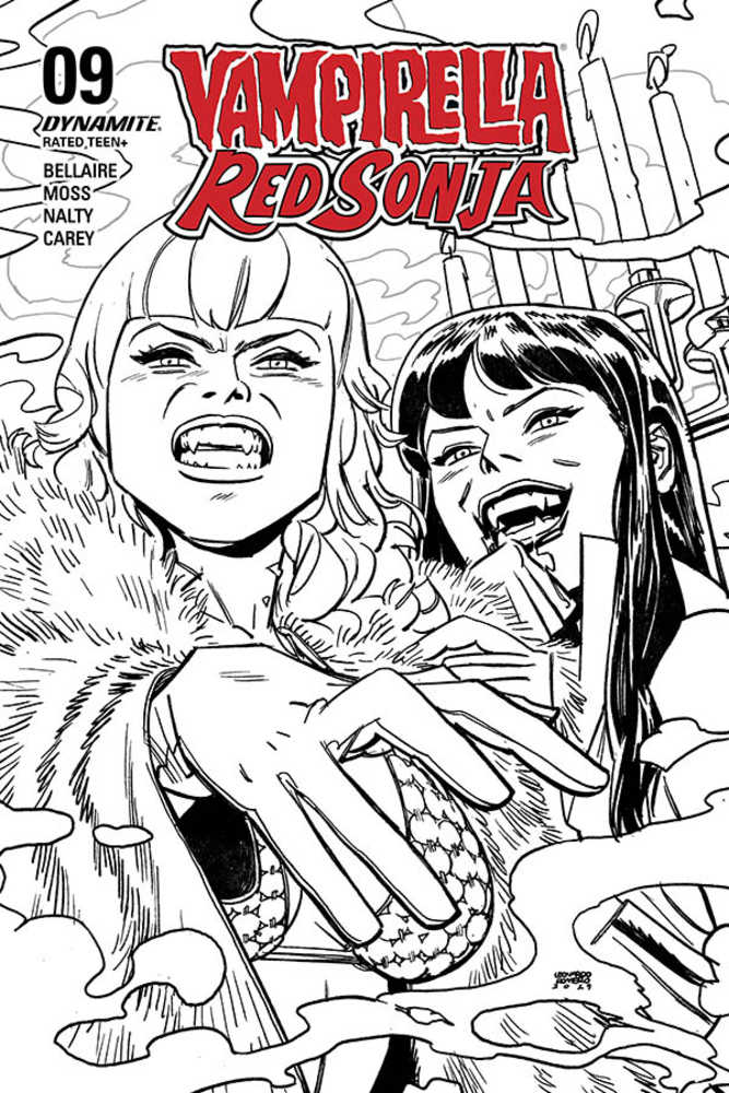 Vampirella Red Sonja #9 40 Copy Romero Black & White Variant Edition