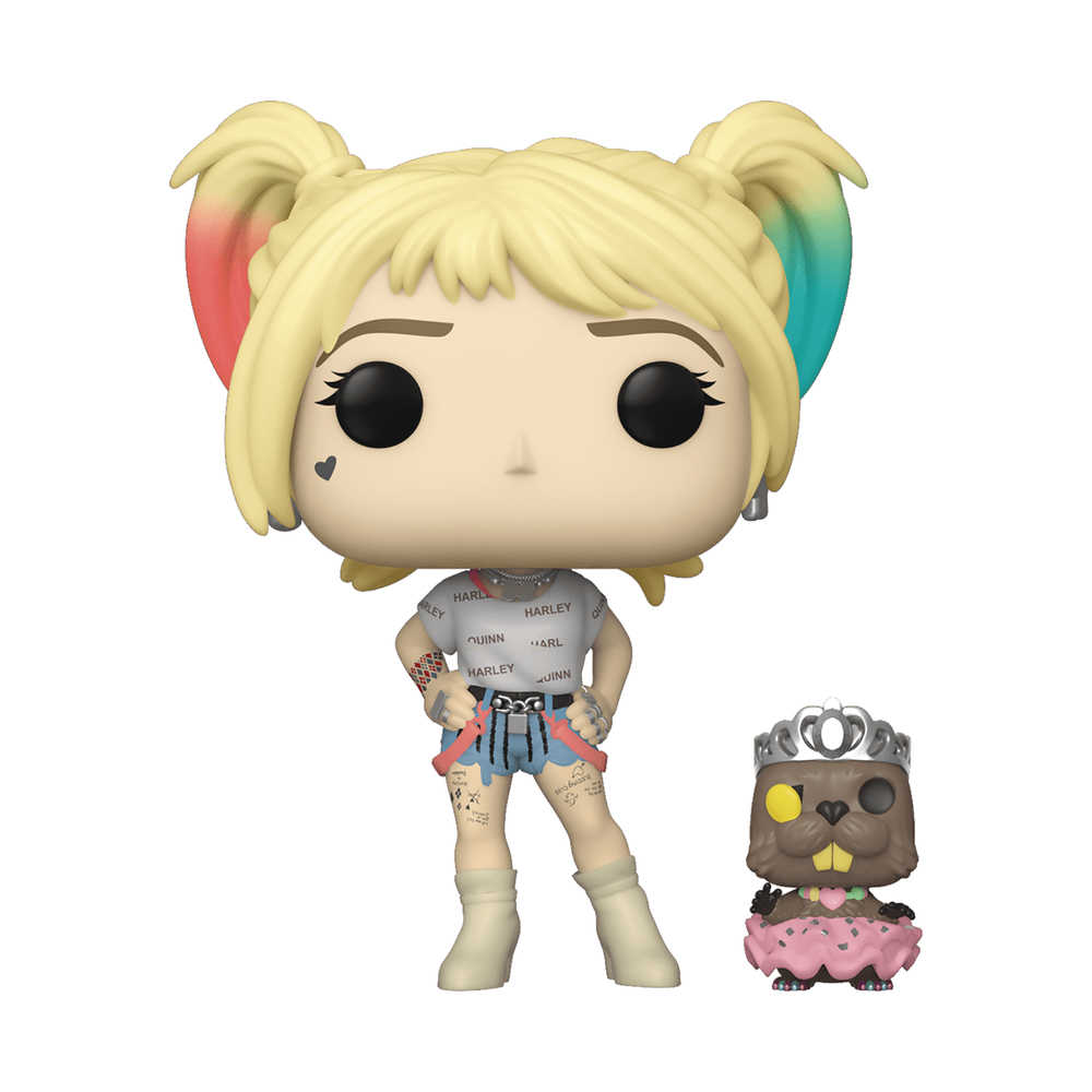 Pop & Buddy Birds Of Prey Harley Quinn with Beaver Vinyl Figure 