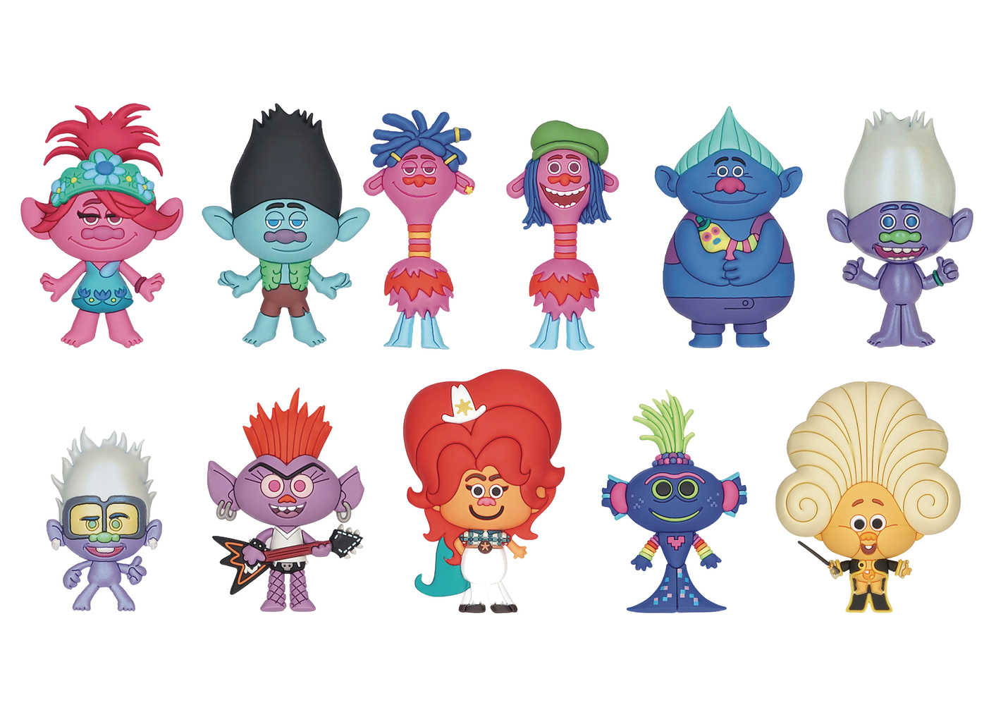 Trolls World Tour 3 D Foam Bag Clip 24 Pcs Blind Mystery Box Display 
