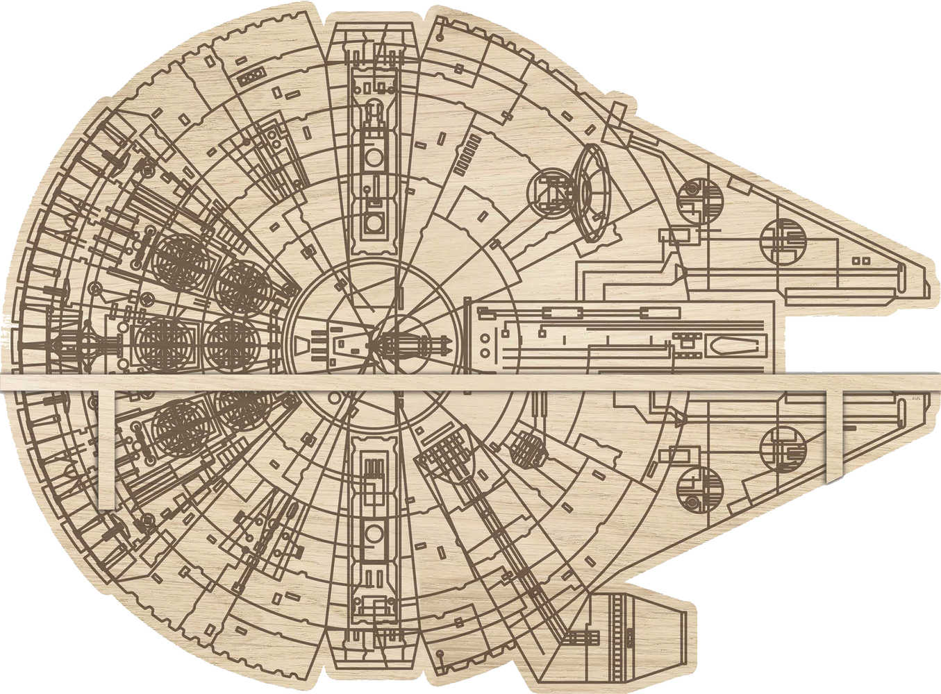Star Wars Millennium Falcon 24 In Die Cut Wooden Shelf 