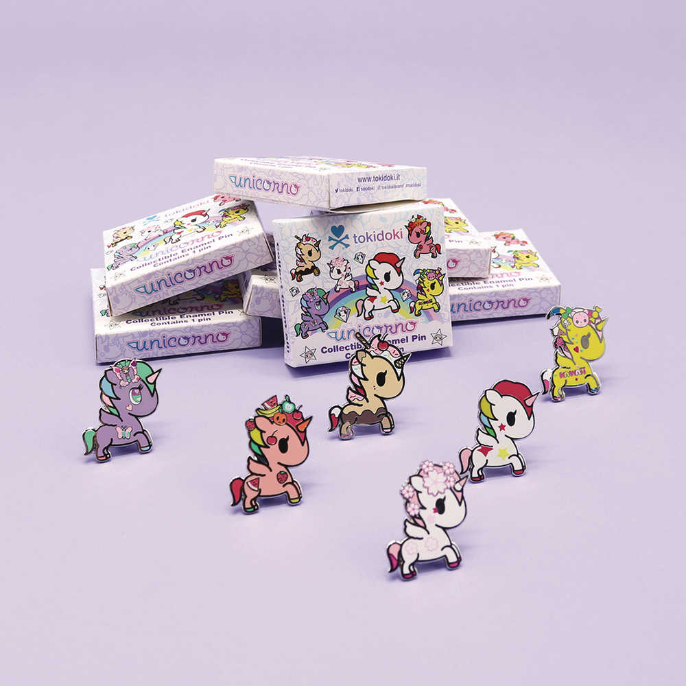 Tokidoki Unicorno 16 Pc Enamel Pin Blind Mystery Box Display 