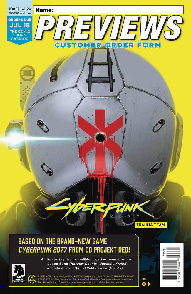 Previews #381 June 2020 Customer Order Form Extras 