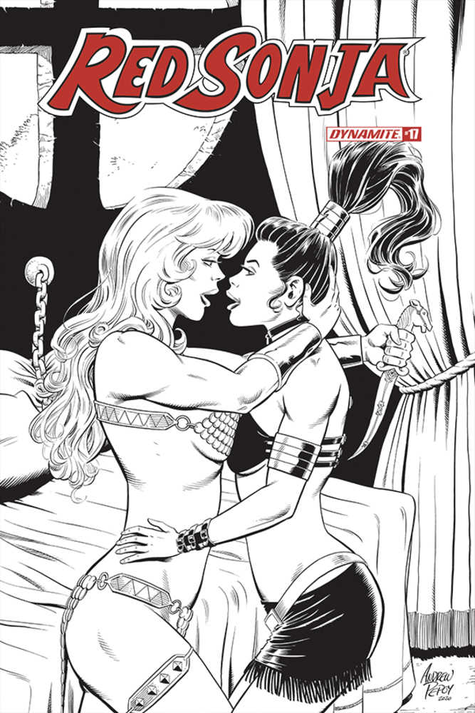 Red Sonja #17 50 Copy Pepoy Seduction Black & White Variant Edition