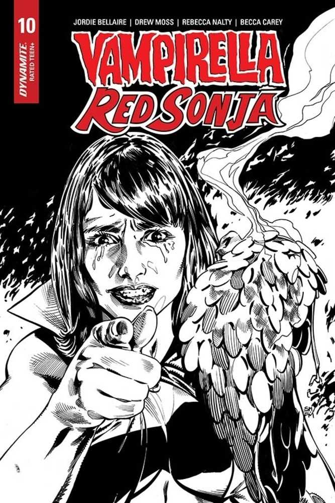Vampirella Red Sonja #10 15 Copy Mooney Black & White Homage Variant Edition