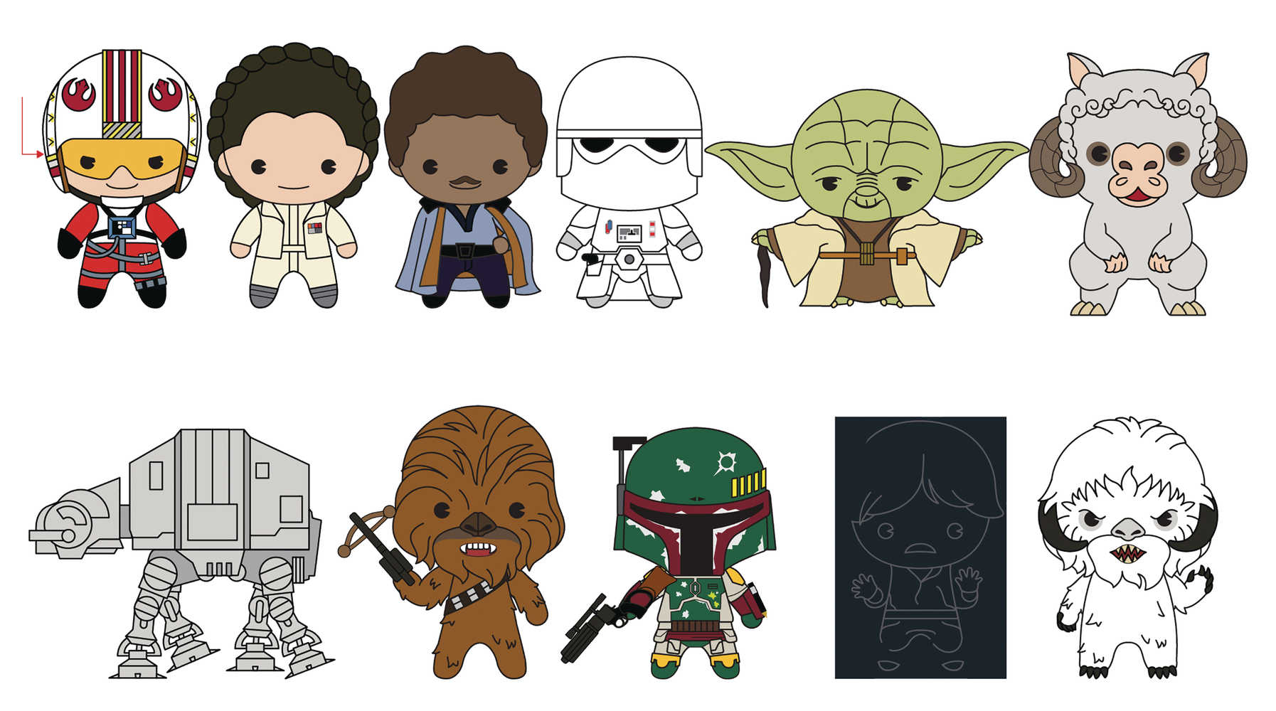 Star Wars Ep5 Series2 3 D Foam Bag Clip 24 Pcs Blind Mystery Box Display 