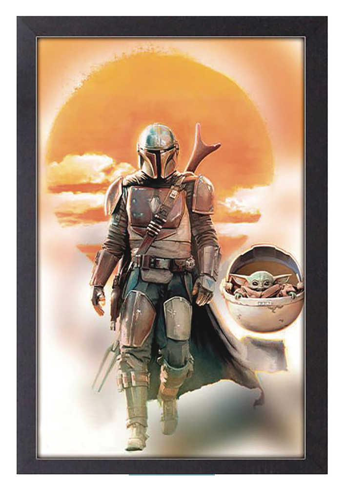 The Mandalorian Mando & Baby Yoda 11 X17 Framed Print 