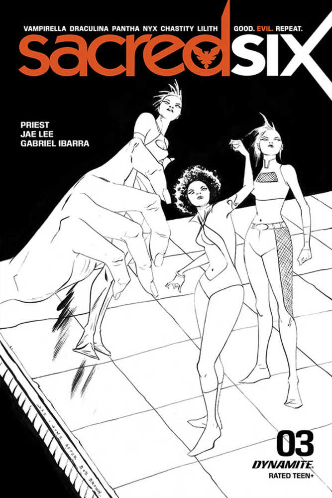 Sacred Six #3 30 Copy Lee Black & White Variant Edition