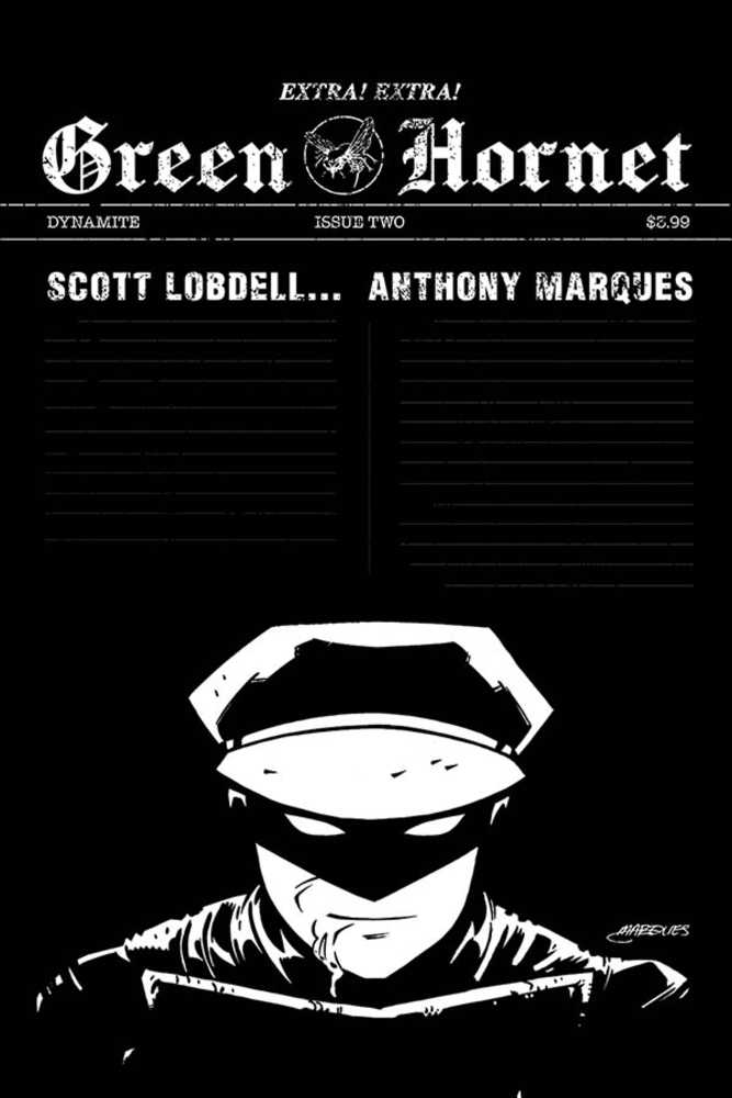 Green Hornet #2 10 Copy Marques Black & White Variant Edition