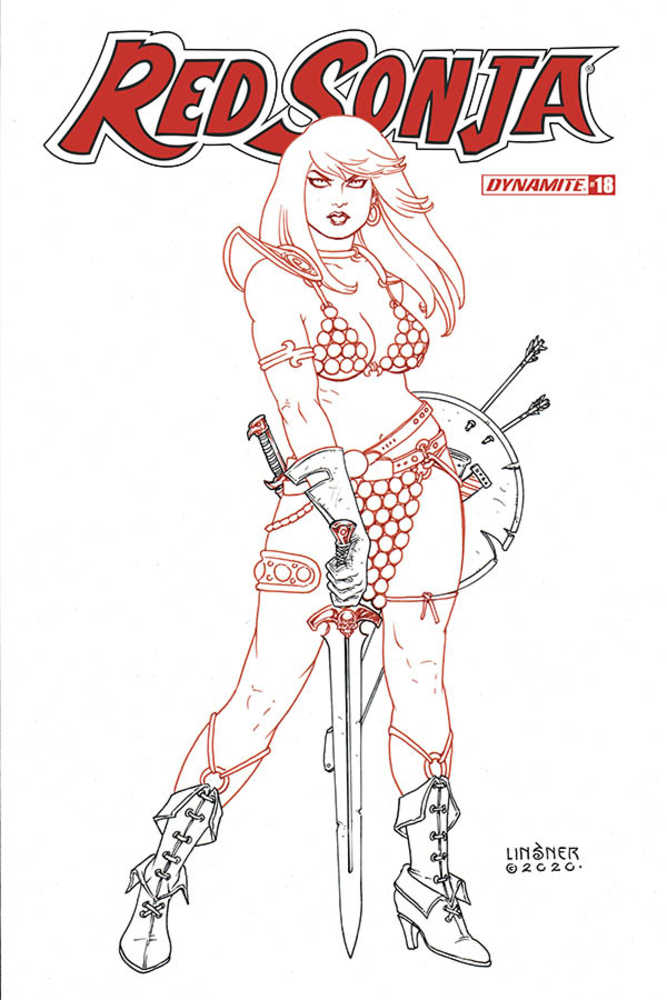 Red Sonja #18 20 Copy Linsner Black & White Variant Edition